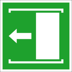 Fluchtwegschild - langnachleuchtend Schiebetür öffnet nach links