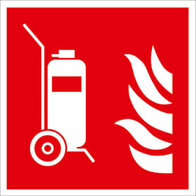 Brandschutzschild - langnachleuchtend Fahrbarer Feuerlscher