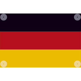 Deutschlandflagge Grund: wei, Druck:  schwarz,  rot,  gelb