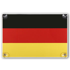 2 x PVC - Schild Deutschlandflagge Grund: wei, Druck:  schwarz,  rot,  gelb