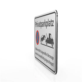 Hinweisschild für Gewerbe und Privat Privatparkplatz - Widerrechtlich abgestellte … Halteverbot