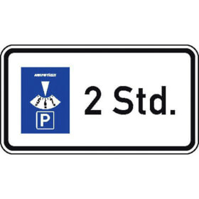Zusatzzeichen nach StVO - Nr. 1040 - 32 Parkzeit 2 Std.