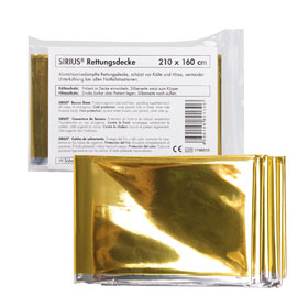 SIRIUS® Rettungsdecke silber - gold Deckengröße 210, 0 x 160, 0 cm