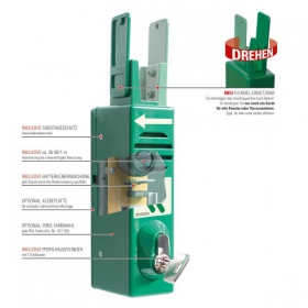 Fensterwchter Standard Gehuse grn RAL 6029, mit Profilzylinderschloss,