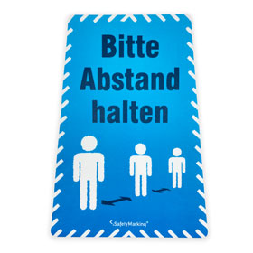Hinweisschild, Bodenmarkierung - Bitte Abstand halten!, 