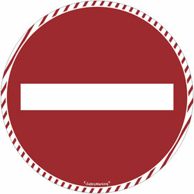Hinweisschild, Bodenmarkierung - Durchgang verboten!