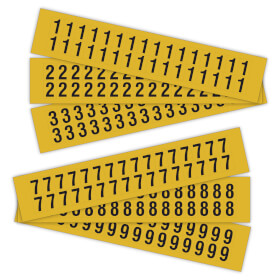 Selbstklebende Ziffern und Buchstaben auf Karte Kombipackung Ziffern 0 - 9 (je 3K 1 - 5 je 2K 6 - 0)