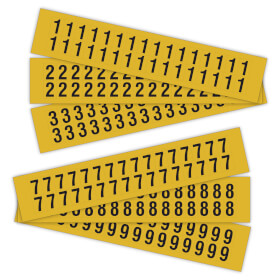 Selbstklebende Ziffern und Buchstaben auf Karte Kombipackung Ziffern 0 - 9 (je 3K 1 - 5 je 2K 6 - 0)