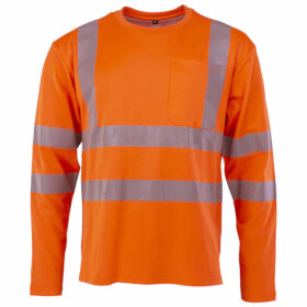 Asatex Prevent Premium Warnschutzshirt orange Langarmshirt mit fluoreszierenden Farben und UV - Schutz
