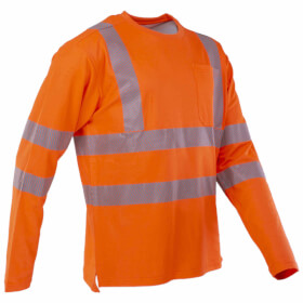Asatex Prevent Premium Warnschutzshirt orange Langarmshirt mit fluoreszierenden Farben und UV-Schutz