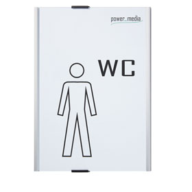 ALUMINO Türschild A5 hoch, bruchsichere Acrylglasabdeckung, 2 seitl. Verschlussclips, 