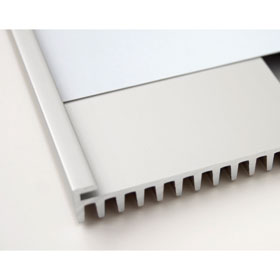 ALUMINO Infotafel A4, bruchsichere Acrylglasabdeckung, 2 seitl. Verschlussclips,