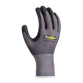 Texxor 2452 Montagehandschuh nylon black touch grau schwarz mit Nitril Beschichtung und Noppen auf der Handflche
