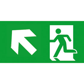 CUBE - LUX Piktogramm Rettungsweg aufwrts links Rettungsweg aufwrts links
