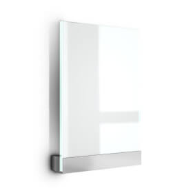 ClampLine Türschild Glasschild mit edlem Aluminiumhalter, variabler Klemmbereich