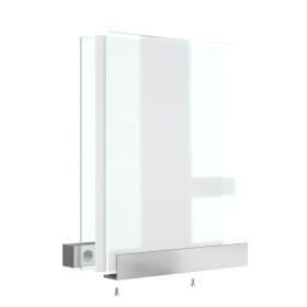 ClampLine Türschild Glasschild mit edlem Aluminiumhalter, variabler Klemmbereich