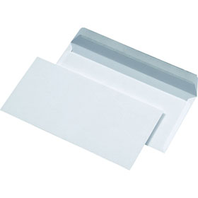 Briefumschlge DIN lang wei ohne Fenster Papiergewicht: 80g, mit Hafklebegummierung
