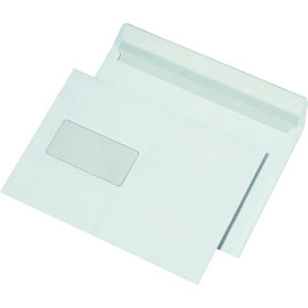 Briefumschlge C5 wei mit Fenster Papiergewicht: 100g, mit Hafklebegummierung
