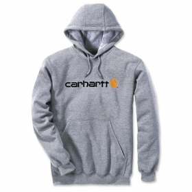 Carhartt Logo Graphic Kapuzenpullover grau mit Kapuze, Vordertasche, elastische Bndchen
