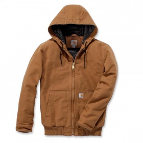 Carhartt Active Jacke braun mit Trikotfutter, Kapuze, 2 Innen -  Auentaschen