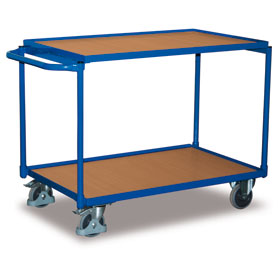 VARIOfit Tischwagen Transportwagen mit Stahlrahmen und 2 Ladeflchen aus Holz, 