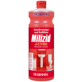Reinigungsmittel Sanitärraum - / Nasszellenreinigung MILIZID Citro,  Unterhaltsreiniger f. Sanitärbereiche, 