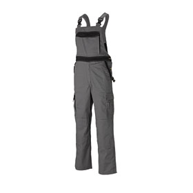 Dickies Workwear Industry 300 Latzhose grau - schwarz strapazierfhige Arbeitshose mit verstellbarem Bndchen