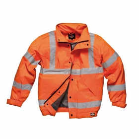 Dickies Workwear Warnschutz Bomberjacke orange hochsichtbar und mit wrmenden Innenfutter