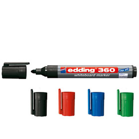 Edding 360 Whiteboardmarker mit Rundspitze, Etui a 8 Stck, zum schreiben und markieren auf Whiteboards,  geruchsarme Tinte, 