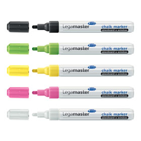 Legamaster Glasboard PURE Zubehör Starterkit, 4x chromfarbige Magnete, 5x Kreidemarker, 1x Microfasertuch, 1x Reinigungsspray