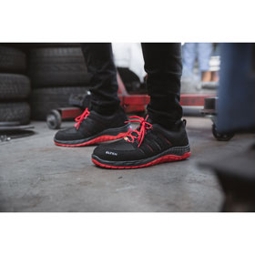 ELTEN Scarpe basse di sicurezza Maddox Black-Red Low ESD S3 SRC Tg. 47