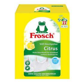 Frosch Citrus Voll - Waschpulver reinigt Koch - und Weißwäsche und entfernt Flecken