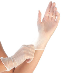 Einweg - Handschuhe aus Vinyl Einmalhandschuhe Ideal Light in weiß