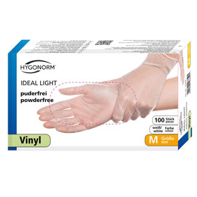 Einweg-Handschuhe aus Vinyl Einmalhandschuhe Ideal Light in weiß