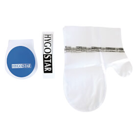 Hygostar Quick&Clean Kit Double Kunststoff Handschuhset mit magnetischer Ablage für Bäckereien