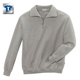 Berufsbekleidung Sweatshirt HAKRO Zip - Sweatshirt, grau - meliert, 