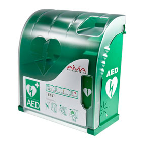 Wandkasten fr Defibrillator HeartStart HS1 mit Alarm beim ffnen der Tr
