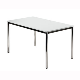Hammerbacher Besprechungstisch Tischplatte: Lichtgrau, umlaufender Stahlrahmen,  Rahmen schwarz