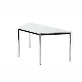 Broeinrichtungen Besprechungstisch Tischplatte: Lichtgrau, umlaufender Stahlrahmen, Rahmen schwarz,