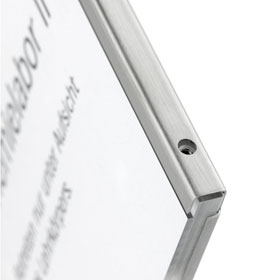 LITE Secure Infotafel stilvolle Trbeschilderung aus Acrylglas und Stahl,