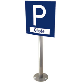 Parkplatzschild Messenger plan, blau (ähnlich RAL 5005) / weiß
