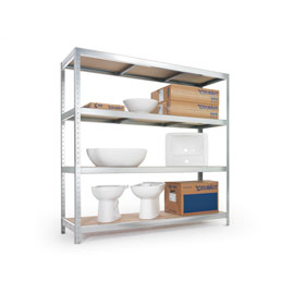 Regalsysteme Weitspannregale META SPEED - RACK, verzinkt, gleichschenklige Winkelprofile, 