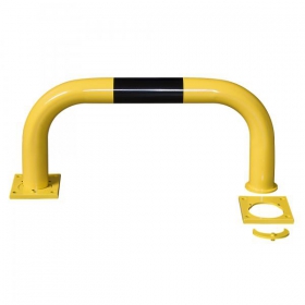 Rammschutz - Bgel Stahl wegnehmbar, (HxB): 35 x 75 cm fr zeitweilige Absperrungen,  zum aufdbeln,  gelb / schwarz