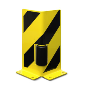 Anfahrschutz Winkel (zweiseitiger Schutz) mit Leitrolle, gelb / schwarz