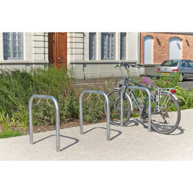 Mottez Fahrrad-Anlehnbgel mit 2 Stellpltzen Bgel mit 2 rutschfesten Bgen und Bodenplatte zum Einbetonieren