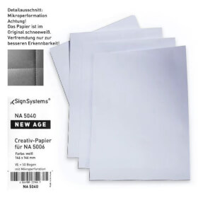 NEW AGE Papiereinlagen wei 120g / m Color copy perforiert, Beschriftung mittels Ink - Jet - oder Laserdrucker