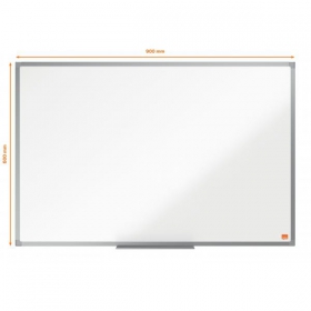 Nobo Essence Whiteboard Stahl 90 x 60 cm magnetisch mit Alurahmen, Montageset und Stiftablage