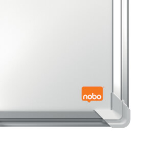 Nobo Whiteboard Melamin Premium Plus 120 x 90 cm mit Aluminiumrahmen, inkl. Montagematerial und Stiftablage