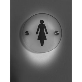 Orbis Türschilder mit verschiedenen Symbolen aus Einscheiben-Sicherheitsglas, hochwertige Edelstahlhalter,