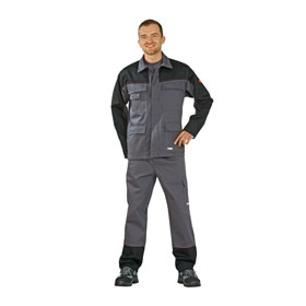Planam Weld Shield Arbeitsjacke 5510 grau schwarz antistatische Kleidung mit Schweierschutz